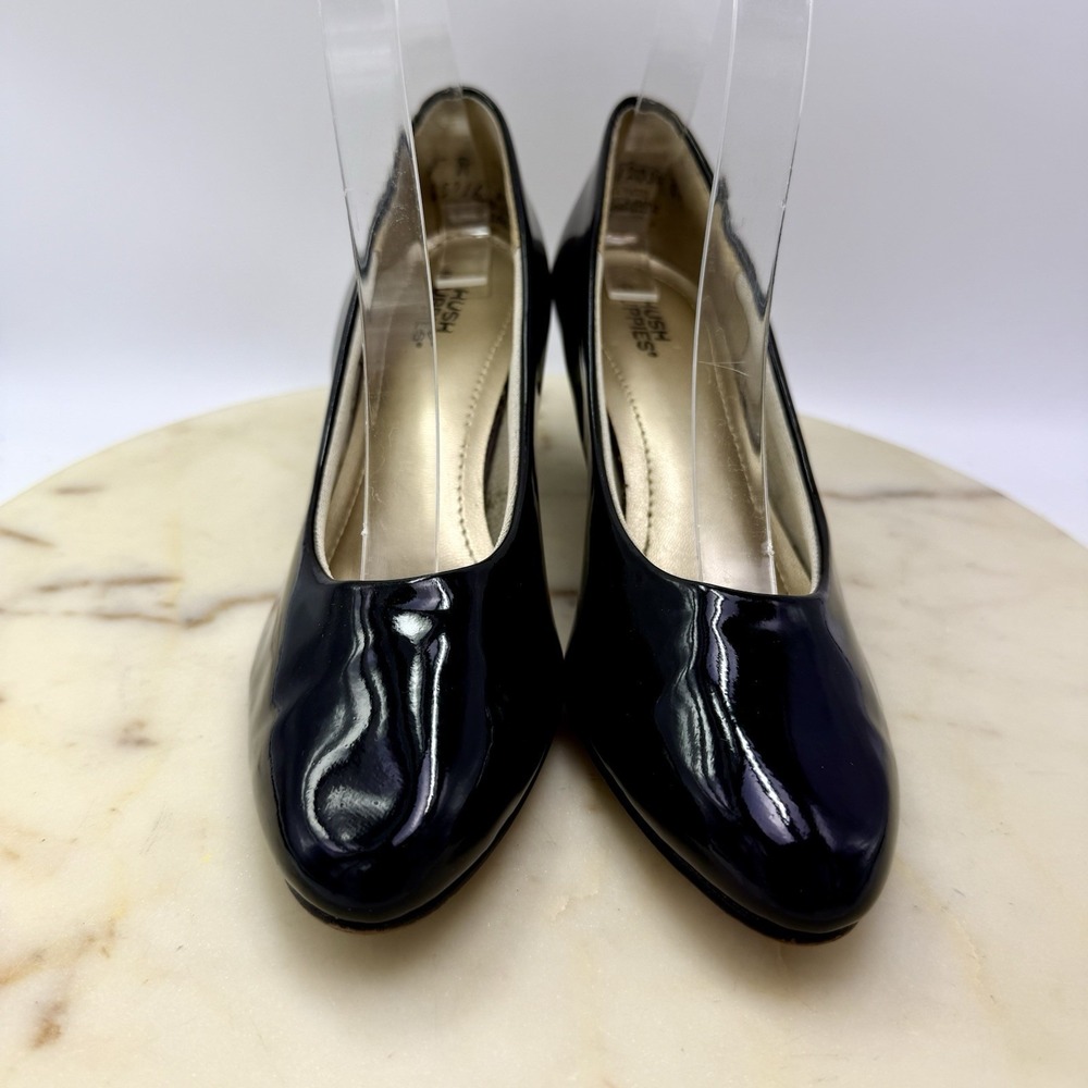 Hush Puppies Pumps 7M Black Patent Dressy Kitten Heel  Made in USA - Picture 2 of 8